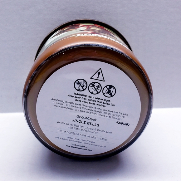 Goose Creek JINGLE BELLS Large 3-Wick Scented Candle, 14.5 oz - Picture 4 of 5